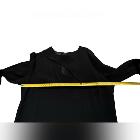 Vintage Gianni Versace Black Midi Dress Cut Out Long Sleeve Size 46 Read - Picture 7 of 10
